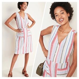 Striped Front Button Dress
